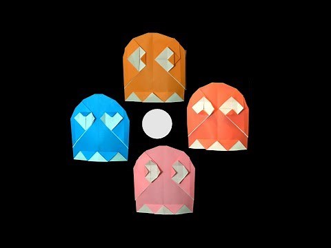 Origami Pacman Ghost