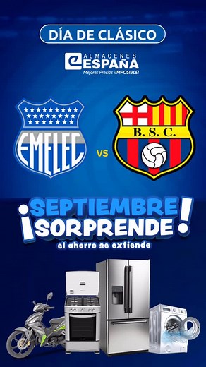 Almacenes España on Instagram: " ¡Tus entradas al Capwell te premian!   Registra el número de serie de tu entrada al Clásico en nuestra página web y participa por fabulosos premios.  Esto se va a descontrolar con la hinchada, con Emelec ⚡ y con Almacenes España . Regístrate en : https://almacenesespana.ec/premios-emelec/ #PremiosCapwell #Emelec #AlmacenesEspaña"