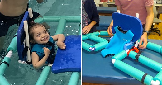 student invents pool float so kids with cerebral palsy can freely enjoy swimming
