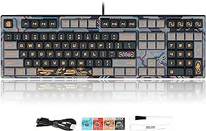 K84 Wired Gaming Keyboard, 75% US Layout 84 Keys Ultra-Compact Hot-swappable Programmable Mini Keyboard with RGB Backlit PBT Keycap for PC/Mac (Linear Gateron Red Switch),BLACK1