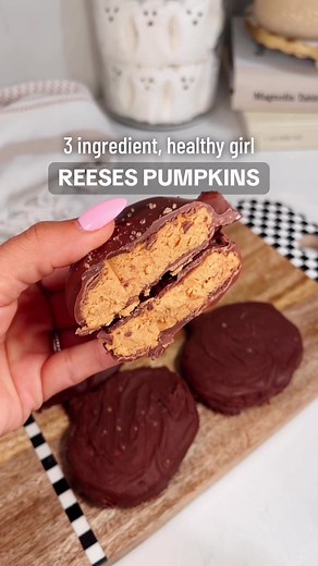 Easy 3 Ingredient Healthy Reese's Pumpkins Recipe