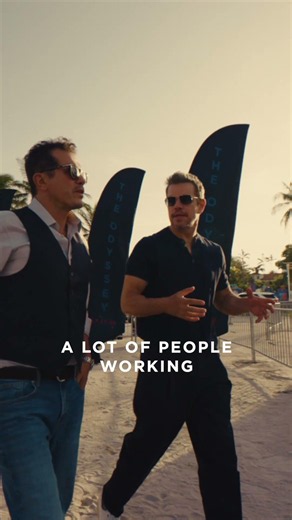 Just Matt Damon and John Leguizamo in Miami with an epic Trojan Horse. The Odyssey in Cinemas 17.07