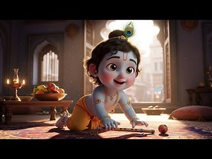 Shree Krishna Govind Hare Murari | Little Krishna Lullaby | Peaceful Sleep Bhajan | Divine Chant