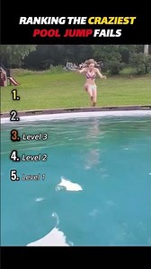 Ranking The Worst Pool Jump Fails 😅 #funny #pool #shorts