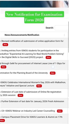 Ignou Examination form June 2026 Released | IGNOU Exam Form Fill Up Online 2026| #ignounotice