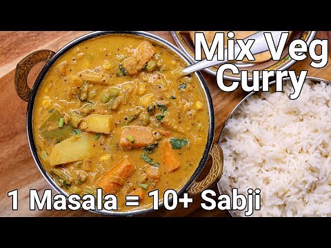 1 Masala 10 Plus Veg Sabji Curry | South Indian Mix Vegetable Curry with Special Coconut Masala