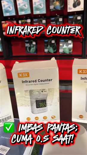 𝗚𝗨𝗗𝗔𝗡𝗚 𝗚𝗔𝗗𝗚𝗘𝗧 & 𝗜𝗣𝗛𝗢𝗡𝗘 𝗠𝗨𝗥𝗔𝗛 on Instagram: "Tak Perlu Beratur Lama Lagi! ⚡ Dapatkan K3X Infrared Counter untuk premis anda. Tak perlu lagi staf berdiri depan pintu pegang thermometer gun. Biar teknologi yang buat kerja untuk anda! ✅ Imbas Pantas: Cuma 0.5 saat! ✅ Bunyi Alarm: Terus bunyi kalau ada yang demam. ✅ Mudah Pasang: Boleh lekat di dinding atau guna tripod. ✅ Digital Display: Nombor besar dan terang, senang nampak. Stok tersedia sekarang! Hubungi kami untuk tempaha
