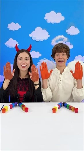 Angel vs demon color making #games #magic #tricks