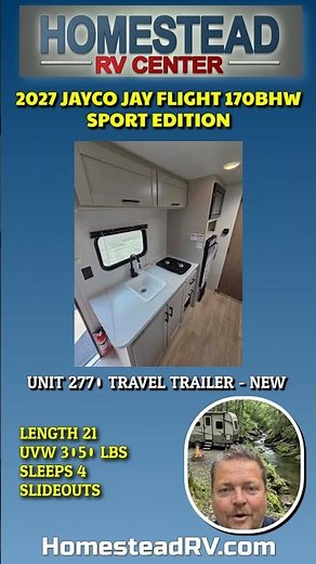 2027 Jayco Jay Flight 170BHW SPORT EDITION Travel Trailer #2770 www.homesteadrv.com