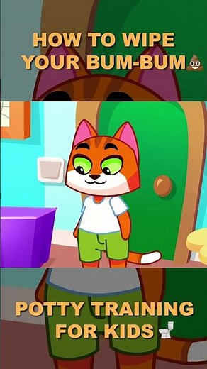 How to wipe your bum-bum! Toddler learning potty training #kids #animation