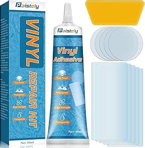 Air Mattress Patch Kit, Salt, Hot Water and UV Resistant Pool Liner Patch Kit, Vinyl Pool Liner Repair Kit Repairs a Variety of Inflatables Including Hot Tubs, Inflatable Spa Pools (PVC-P3)