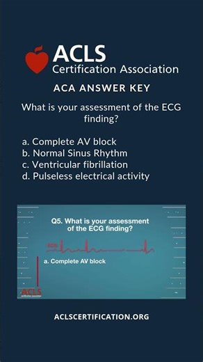 ACLS Megacode 5 Question 5 Answer Key #ACLS #megacode #usashorts