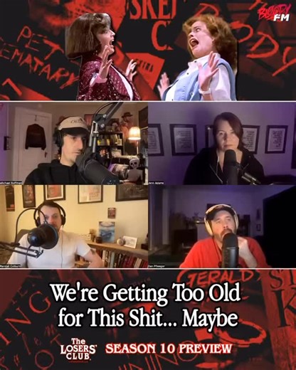 The Losers’ Club® on Instagram: "WE’RE OLD! The Losers enter their tenth year with Season 10. This month, they’re releasing their final book episode along the beam with Never Flinch, catching everyone up on King’s canon until we get Talisman 3. So, what’s next? Join Losers Randall, Jenn, Pfleegor, and Mike as they tease the future, highlight the past year around the wheel, and mourn those we lost in 2025. Stream now via link in bio."