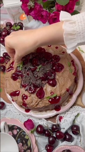 Chocolate Cherry Cake 🍒