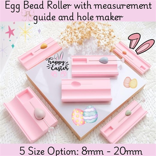 Egg Bead Roller With Measurement Guide | Polymer Clay Tool for Perfectly Centered Hole Making - Etsy