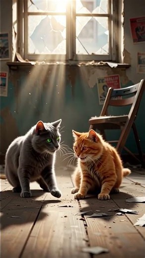 😂 Two Silly Cats Fight Over Nothing! | Funny Cat Short 🐾 #funny #comedy