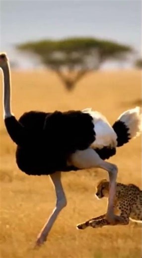 Cheetah vs Ostrich | 치타 vs 타조 | チーター vs ダチョウ Speed Showdown #wildlife #speed #nature
