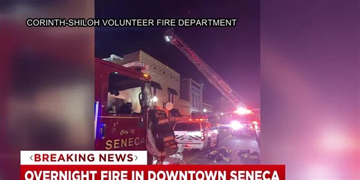 Fire breaks out in historic downtown Seneca