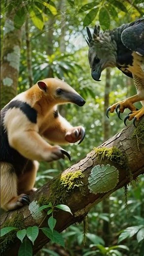Southern Tamandua vs Harpy Eagle | Jungle Ambush! 🦅🐜 #HarpyEagle #Tamandua