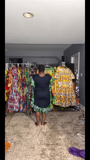 African Print Dress Gown with multicolor Womenswear MaxiZigzag Pattern and Matching Headwrap for Stylish Comfort. Model is 5ft tall. Everyday Elegant Style Outfit