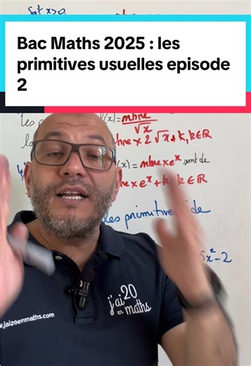 Bac Maths 2025 : les primitives usuelles episode 2 #maths #bac #bacdemaths #revisiondubac #spémaths #jai20enmaths #bac #bac2025 #bacdemaths2025 #study #studytok #studygram #studywithme