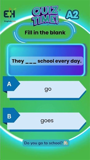 Present Tense Quiz: They ___ school... 🎯