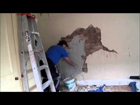 Large Solid Plaster Repair on Brick Wall