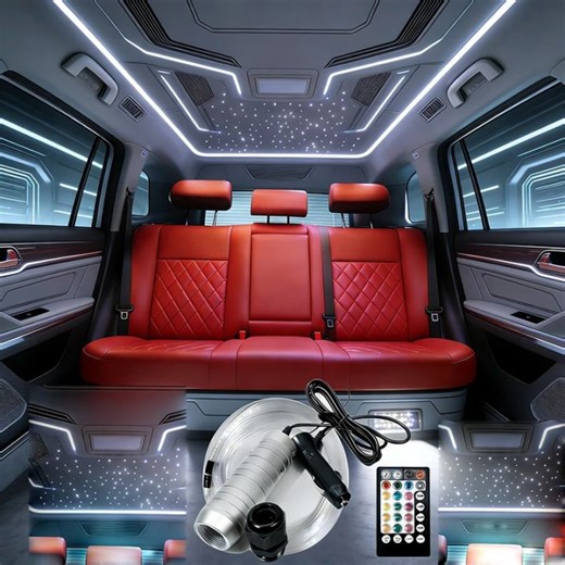 RF control Optic Fiber Light engine Cable Starry Effect Ceiling Lights silve lamp RGB LED 6W Multiple car Optic Lighting Smart | Lazada.co.th