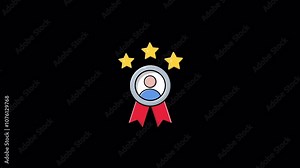 Animated Customer Loyalty Badge with 3 Star. Customer Loyalty Concept Video - Transparent