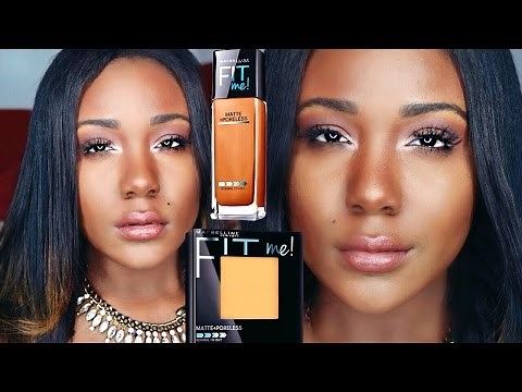 The BEST Foundation EVER!? (Drugstore) I NEW Maybelline Fit Me Matte+Poreless Reveiw&Demo
