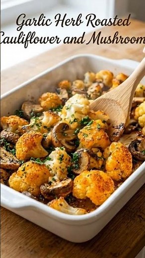 Garlic Herb Roasted Cauliflower & Mushrooms ‪@HealthyProteinKitchen1‬