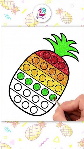 🍍How To Draw A Pop It Pineapple | Step By Step | Fruits Drawing | Chiki Doodle #shorts #drawing