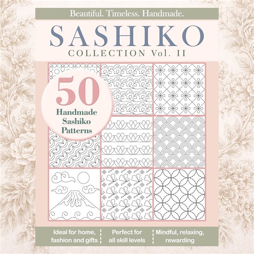 Printable Stick and Stich Sashiko Hand Embroidery Patterns - PDF Bundle of 50 Handmade Designs - Visible Mending - Etsy