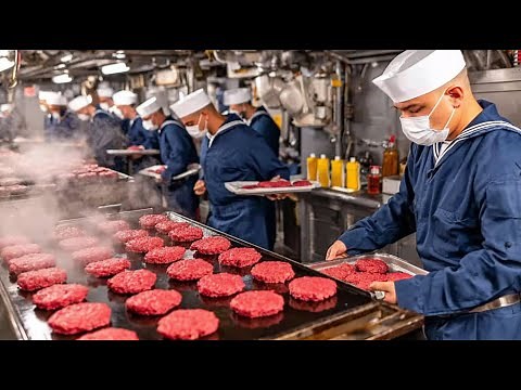 Daily Life of Navy Chef Cooking 5000s of Meals Inside $13 Billion Aircraft Carrier