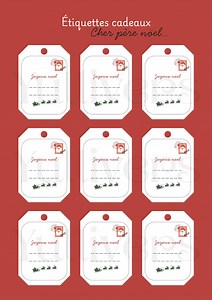 Printable Attachment Labels - Christmas Special - 5 Designs - 5.1 Cm X 7.3 Cm - PDF FR/EN - Etsy
