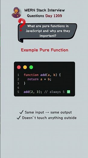 Pure Functions in JavaScript (Explained Simply) 🚀 #js #coding #shorts