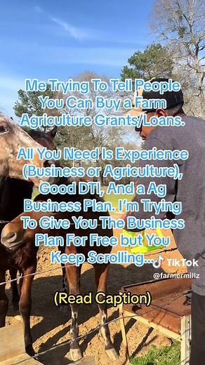 Follow, Comment and DM “Farm” and I’ll send you a free guide on how to create your bussiness plan! Before commenting something negative understand that yes there are some criteria that people must meet. If you feel you don’t meet them, ask an expert (Farmer Millz) as most critieria are not mandatory. If you are having trouble with the process of applying and attaining funding. I do have services available and I am always here to help.