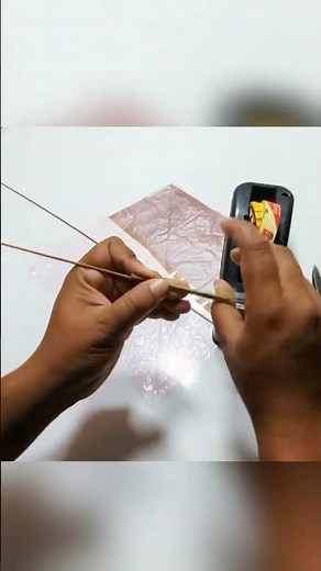 How To Make Kite With Plastic Polly Bag #shorts