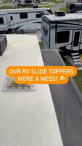 Our RV slide toppers began to rip at the seams and come out of the track. Storms and wind have done a number on them. It was time to replace them. We found a better material to use to prevent future issues. RecPro slide topper material is thicker (16 oz versus 13 oz) and has heat welded reinforced seams and corners to prevent tearing. They also make upgraded awning material to prevent tearing at the seams. ❓Have you ever dealt with tearing seams in RV awning or slide topper fabric? 👉 Use code: 