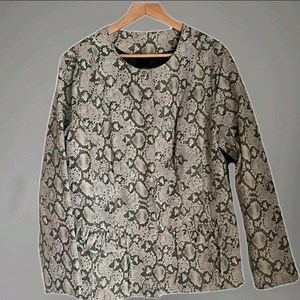 Chi by Falchi Genuine Leather Snake Print Jacket - Size 2XL - EXQUISITE