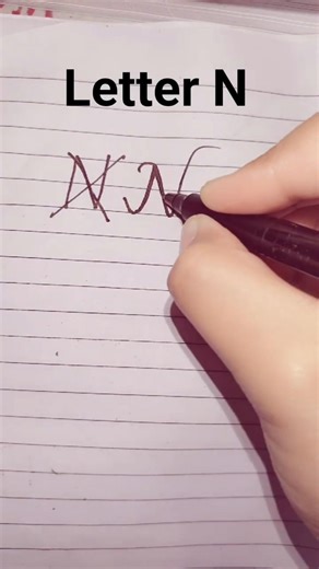 Letter N Calligraphy ♥️ #calligraphy#handwriting#calligrphylearning#youtubeshorts#shortsfeed#fyp