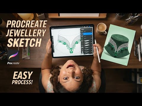 Quick & Easy Jewelry Sketching on Procreate 💎 Emerald Necklace Process