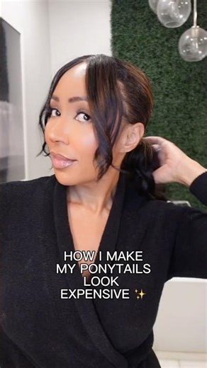 Drawstring ponytail transformation ✨ SUBSCRIBE for more DIY beauty #hair #haircare #ponytail