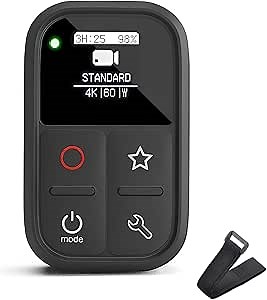 REYGEAK Smart Remote Control for GoPro Hero 12 11/10/9/8/MAX, Dust Proof with OLED Display Magnet Charger Port Hand Strap for GoPro Accessories
