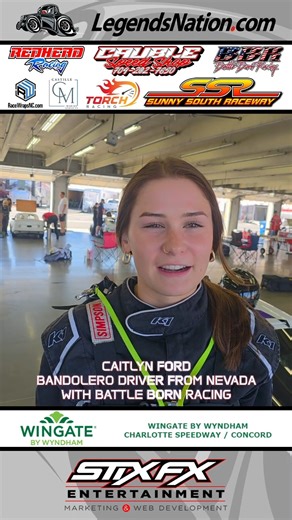 Bandolero Outlaws driver Caitlyn Ford is leading the points at the Bullring at Las Vegas Motor Speedway (NV). She has been adding more tracks to her resume, including racing the 2025 Bandolero Nationals at Charlotte Motor Speedway. We caught up with her to chat about her experience and info on her team, Battle Born Racing. LN Event Coverage presented by Race Wraps, Redhead Racing, Cauble Speed Shop, Castille Marine Services (Bryce Castille), Torch Racing, Sunny South Racing, and Battle Born Raci