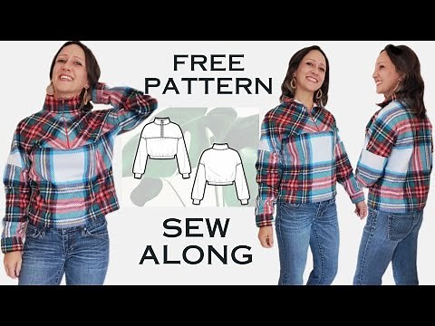 DIY Half Zip Sweatshirt with Free Sewing Pattern