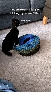 She loves it ❤️ #crochet #cat #kittens #kitty #catpod #cathouse #catcave #cataccessories | Crochet Secret Ideas