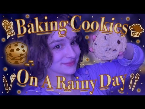 {ASMR} Baking The Ultimate Comfort Cookies On A Rainy Night 🍪🌙 (ambiance sound)