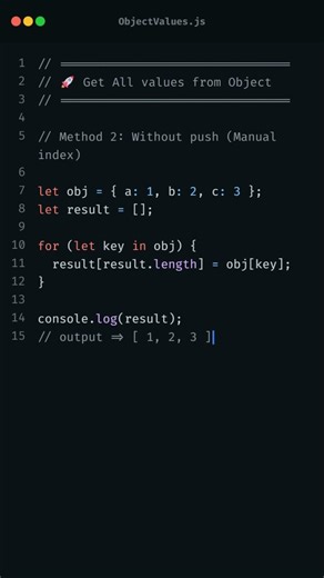 Get all values from the object using 3 methods #javascriptinterview