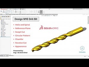 Design M10 Drill Bit | Sketch Drill Bit in Solidworks | Swept Cut | Revolved Cut | CADable